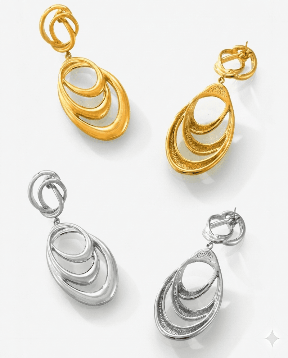 Minimalist Irregular Twisted Hoop Earrings - Image 1