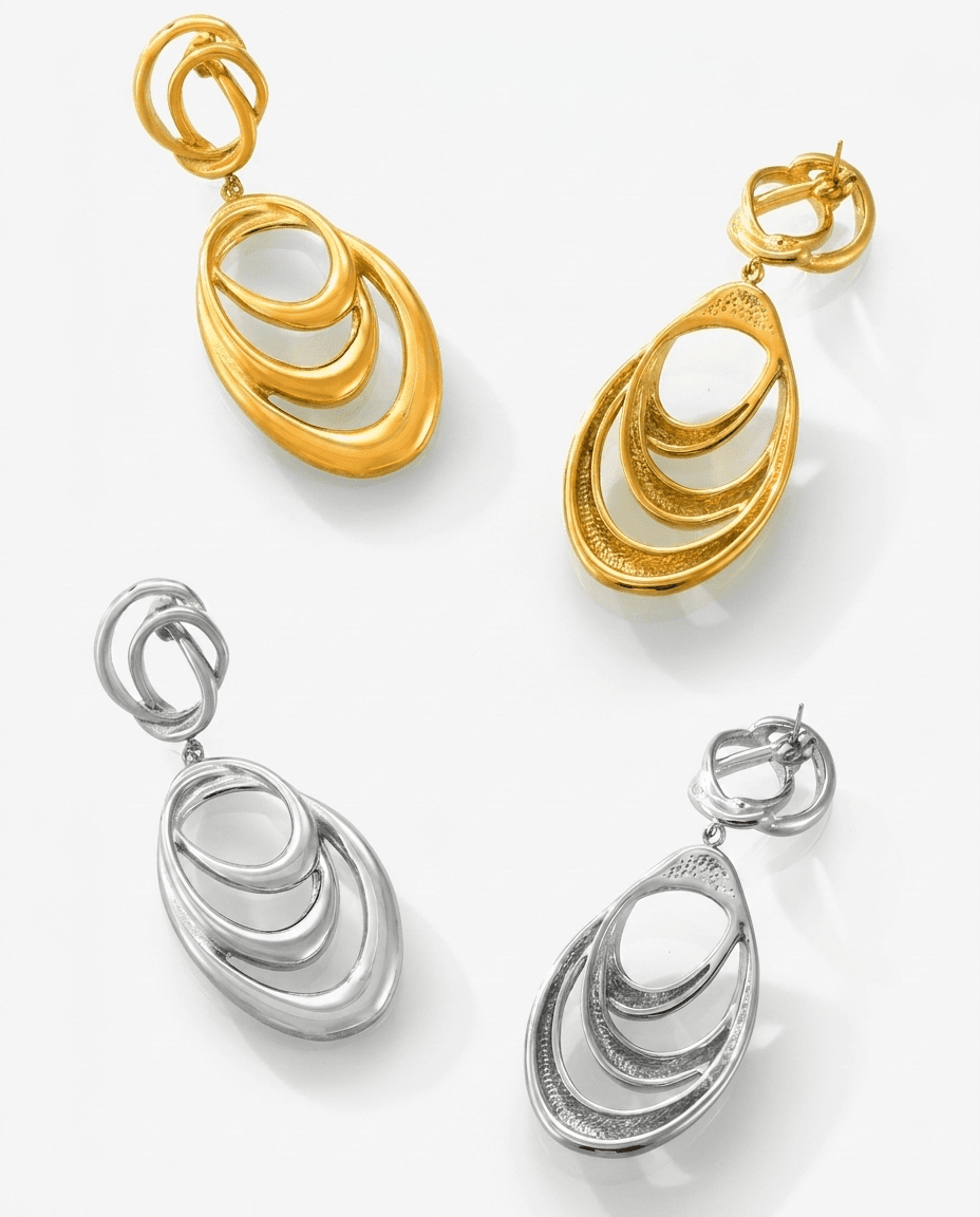 Minimalist Irregular Twisted Hoop Earrings - Image 4