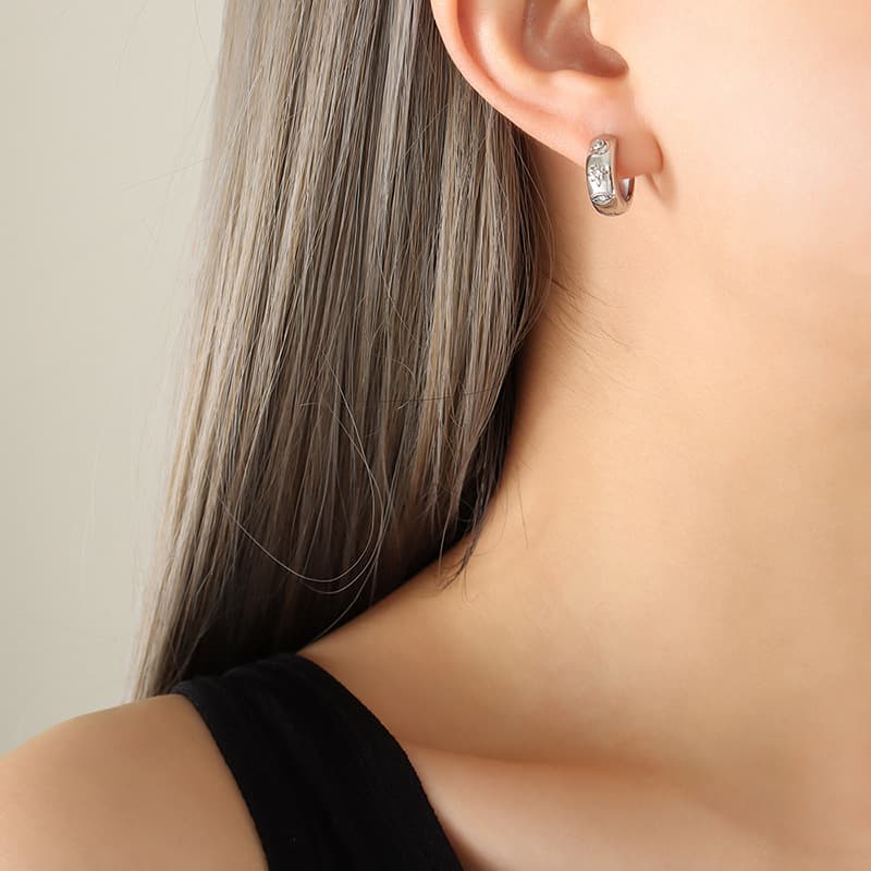 Vintage Gold Plated Zircon Earrings - Image 4