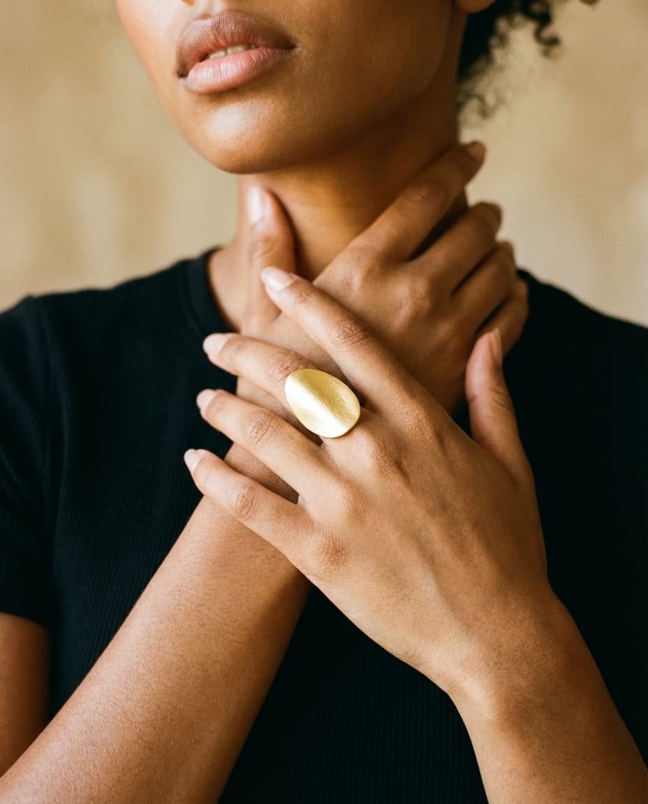 Vintage Matte Brushed Irregular Ring - Image 2