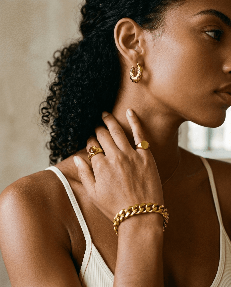 Minimalist Geometric Textured Hoop Earrings - Image 2